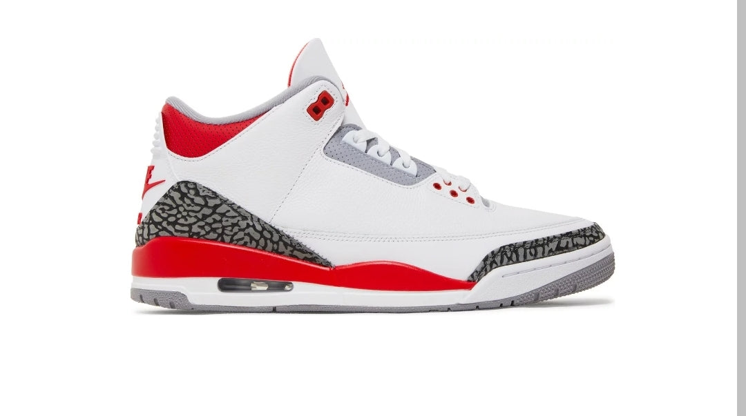 Jordan 3s cheap white red