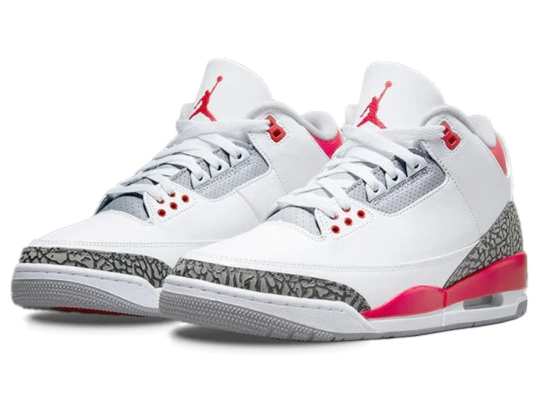 Jordan 3 red 2025 white black